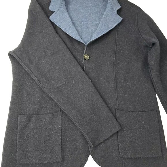 Maurizio Baldassari Brera Reversible Knit Wool Swacket Blazer Cardigan 52 M - Picture 5 of 16